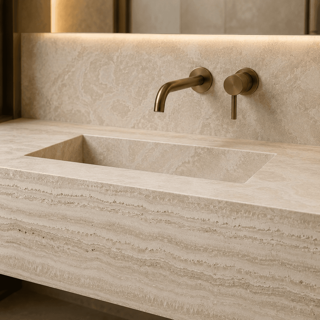 Zarrin Building Project — Vein-Cut Abbas Abad Travertine, photo 7