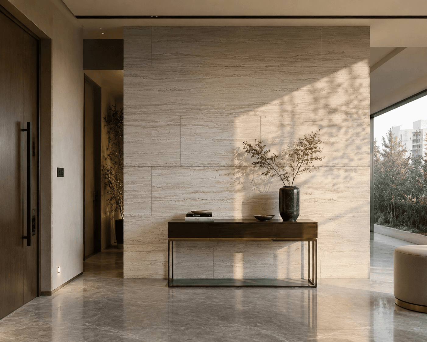 Zarrin Building Project — Vein-Cut Abbas Abad Travertine, photo 4