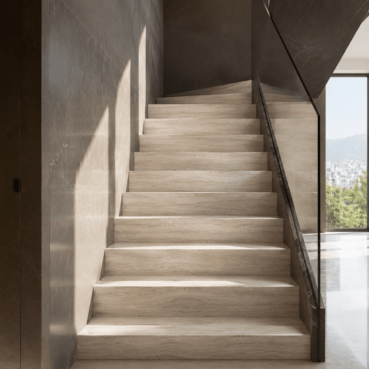 Zarrin Building Project — Vein-Cut Abbas Abad Travertine, photo 8