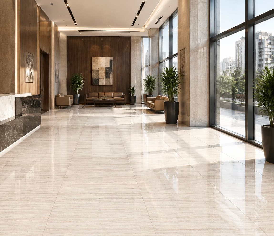 Zarrin Building Project — Vein-Cut Abbas Abad Travertine, photo 6