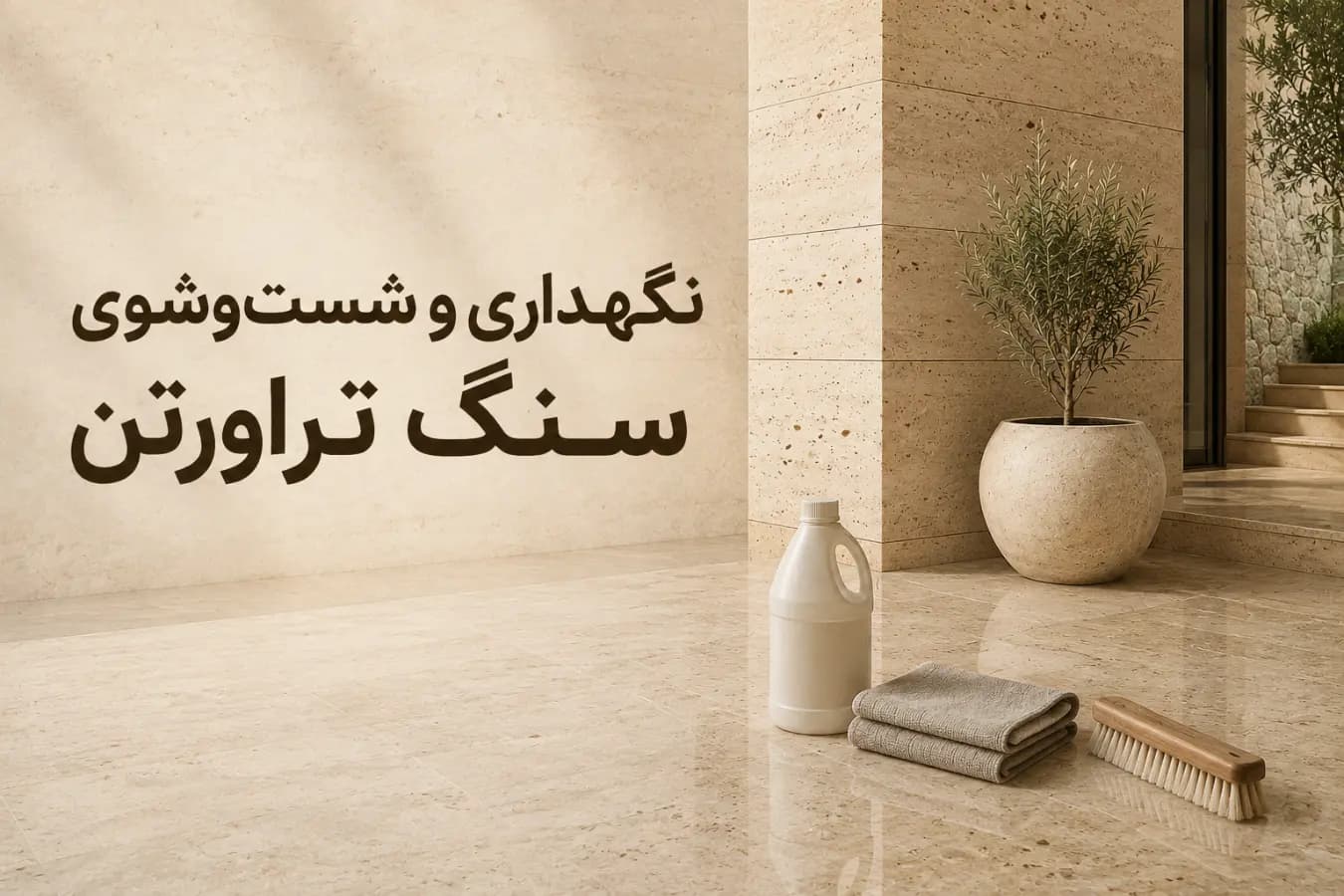 روش نگهداری و شستوشوی سنگ تراورتن در نما، کف و فضای داخلی
