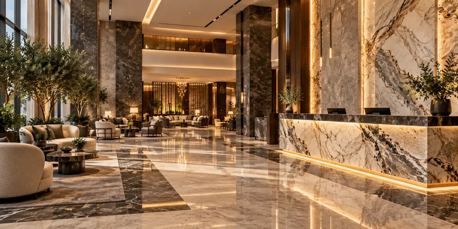 بهترین سنگ برای هتل و فضای Hospitality چیست؟ راهنمای انتخاب برای لابی، کف، دیوار و سرویسها