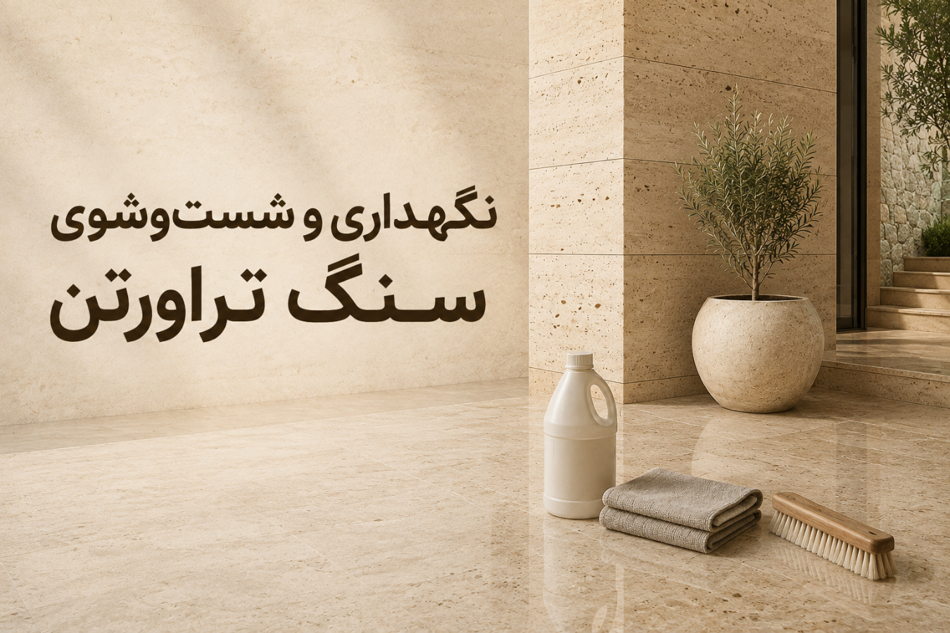 روش نگهداری و تمیز کردن سنگ تراورتن