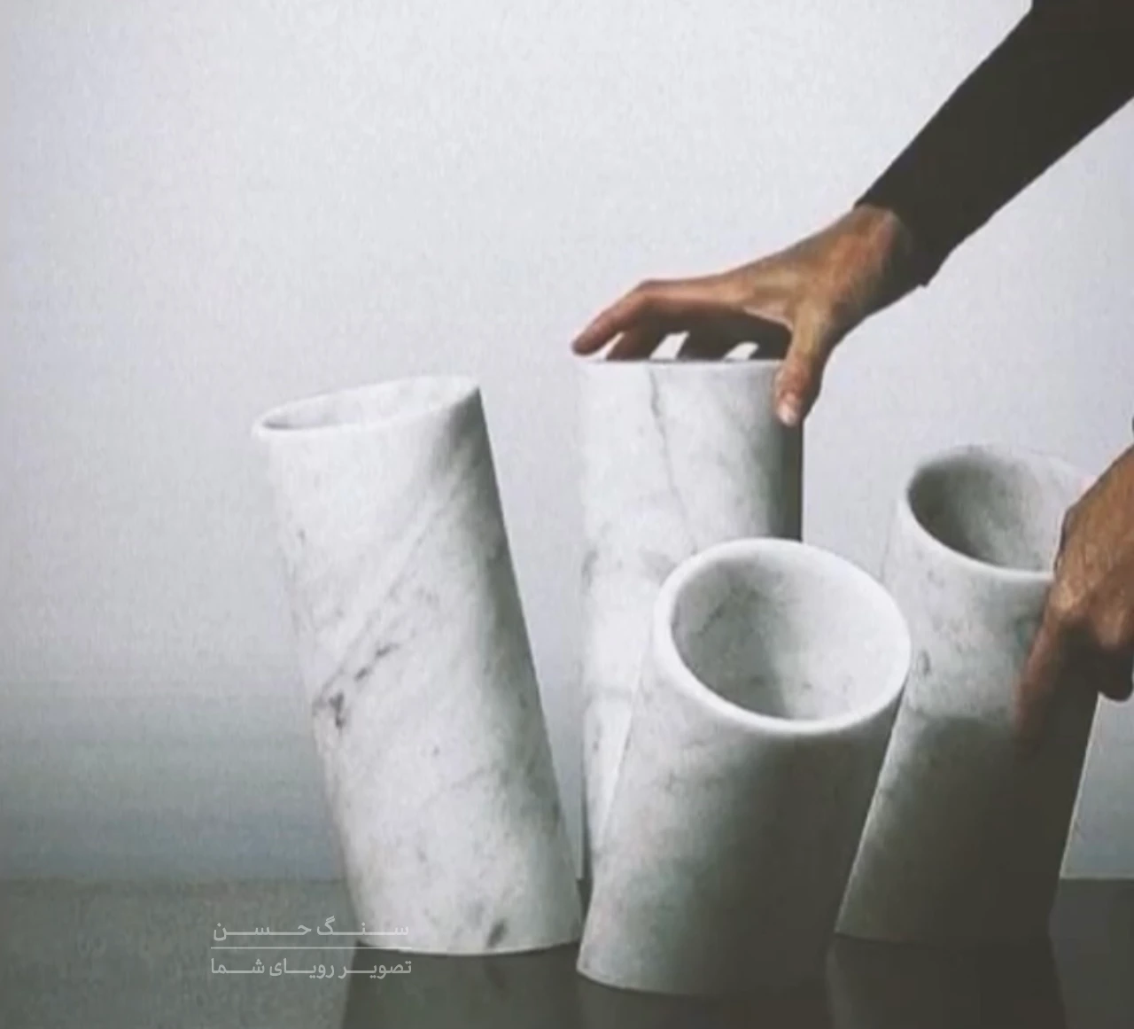 Crystal Ablaq Planter Stand Set
